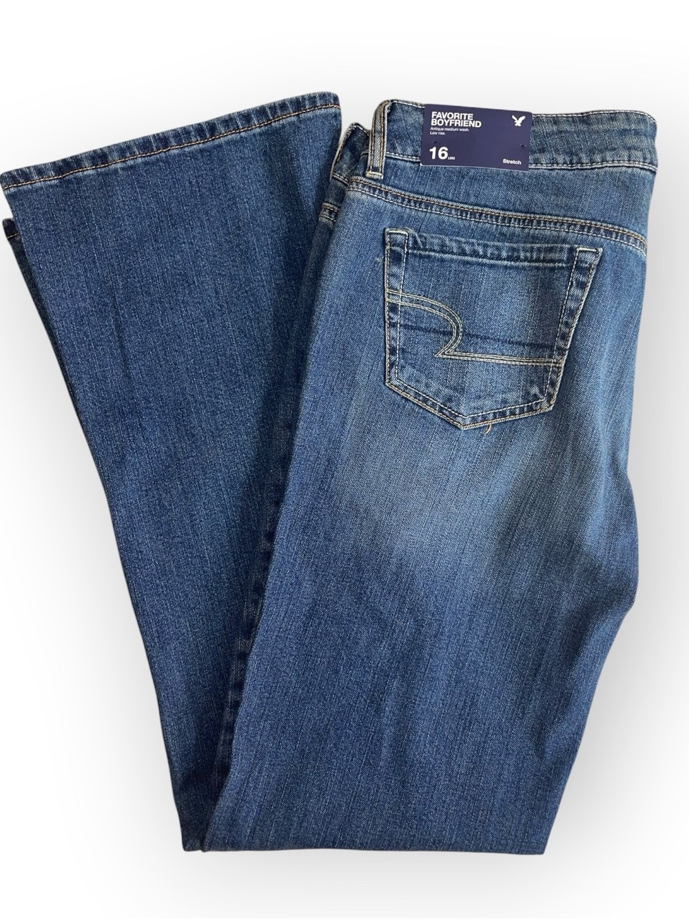 American Eagle Women’s Favorite Boyfriend Medium Wash Jeans - Size 16 Long
